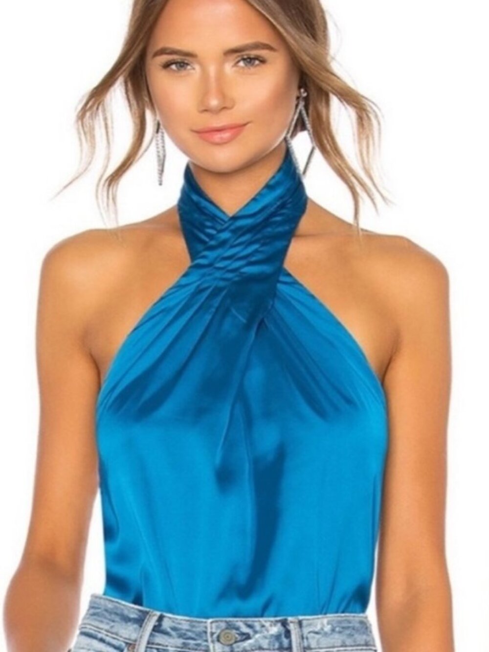 Superdown Amerie Pleated Halter Top